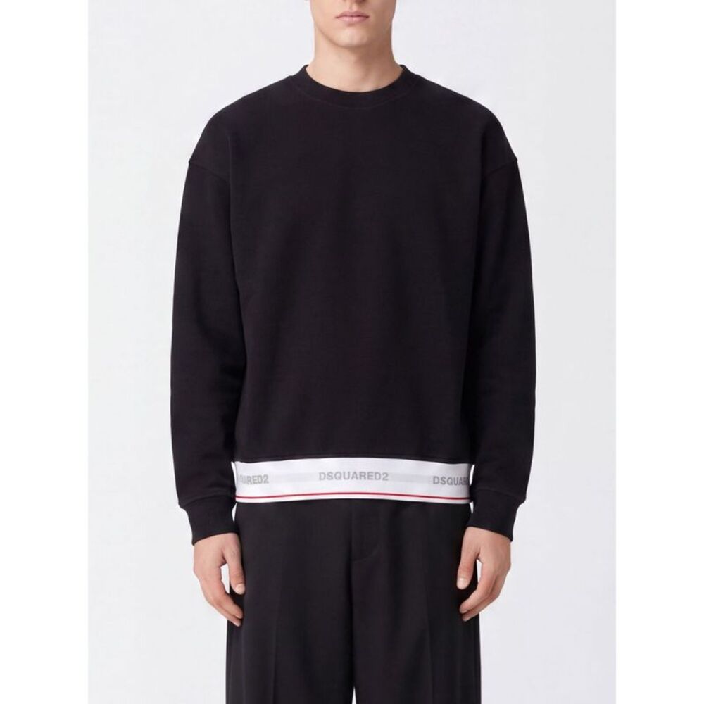 Dsquared2 Men Dsquared2 Relaxed Fit Jacquard Logo Cotton Jumper